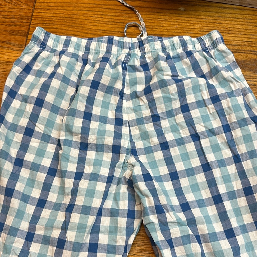 Blue and White Checkered Men's Pants - Picture 3 of 4